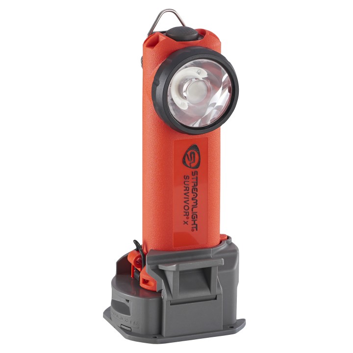 Survivor X ATEX - 230V AC/12V DC  - Lampe coudée rechargeable 250lm Zone 0 avec chargeur - Orange